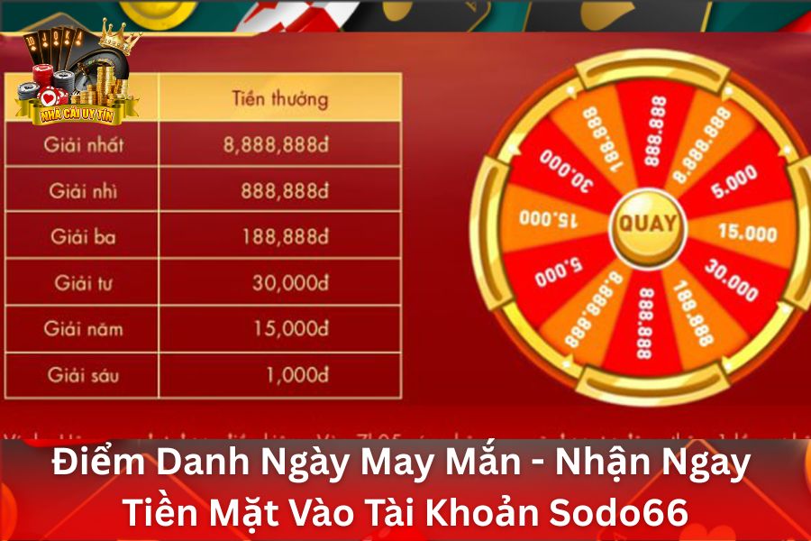 Điểm Danh Ngày May Mắn Sodo66 - Nhận Ngay Tiền Mặt Vào Tài Khoản
