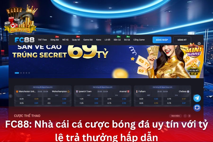 FC88 - Nhà cái cá cược bóng đá uy tín với tỷ lệ trả thưởng hấp dẫn