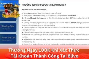 Ảnh đại diện bài viết thưởng 100K khi xác thực tài khoản tại 8Live