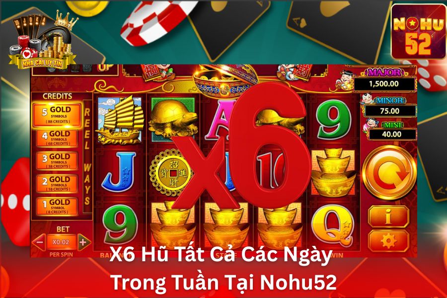 X6 Hũ Tất Cả Các Ngày Trong Tuần Tại Nohu52 - Cơ Hội Nổ Hũ Thưởng Lớn Liên Tục